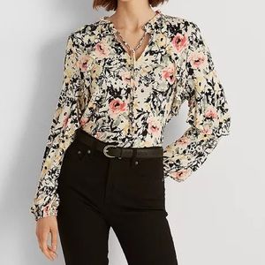LAUREN by Ralph Lauren floral jersey long sleeve blouse